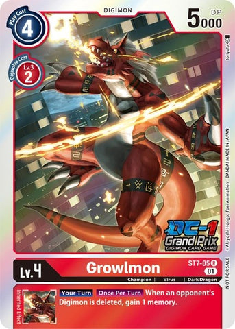 Growlmon [ST7-05] (DC-1 2022 Stamped) [Starter Deck: Gallantmon Promos] - Destination Retro