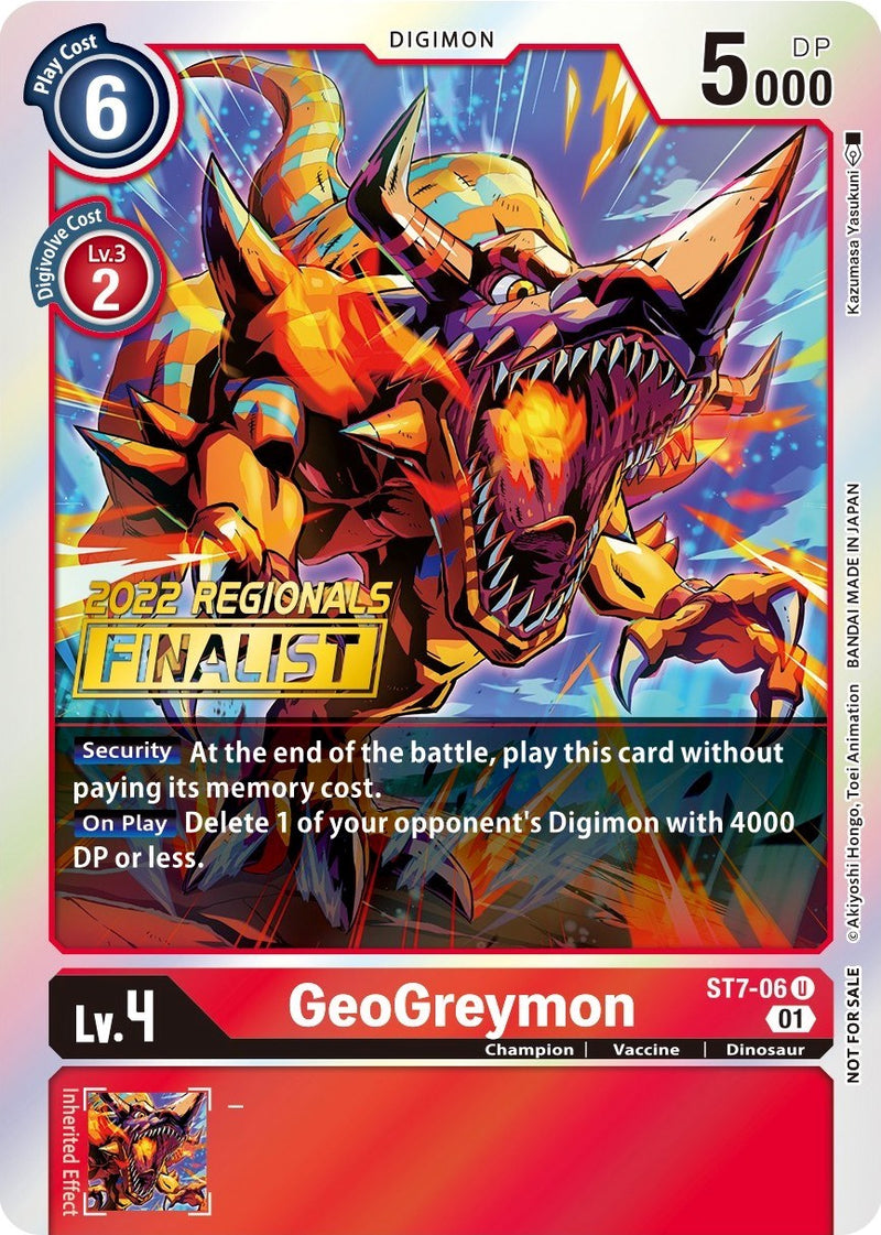 GeoGreymon [ST7-06] (2022 Championship Offline Regional) (Online Finalist) [Starter Deck: Gallantmon Promos] - Destination Retro
