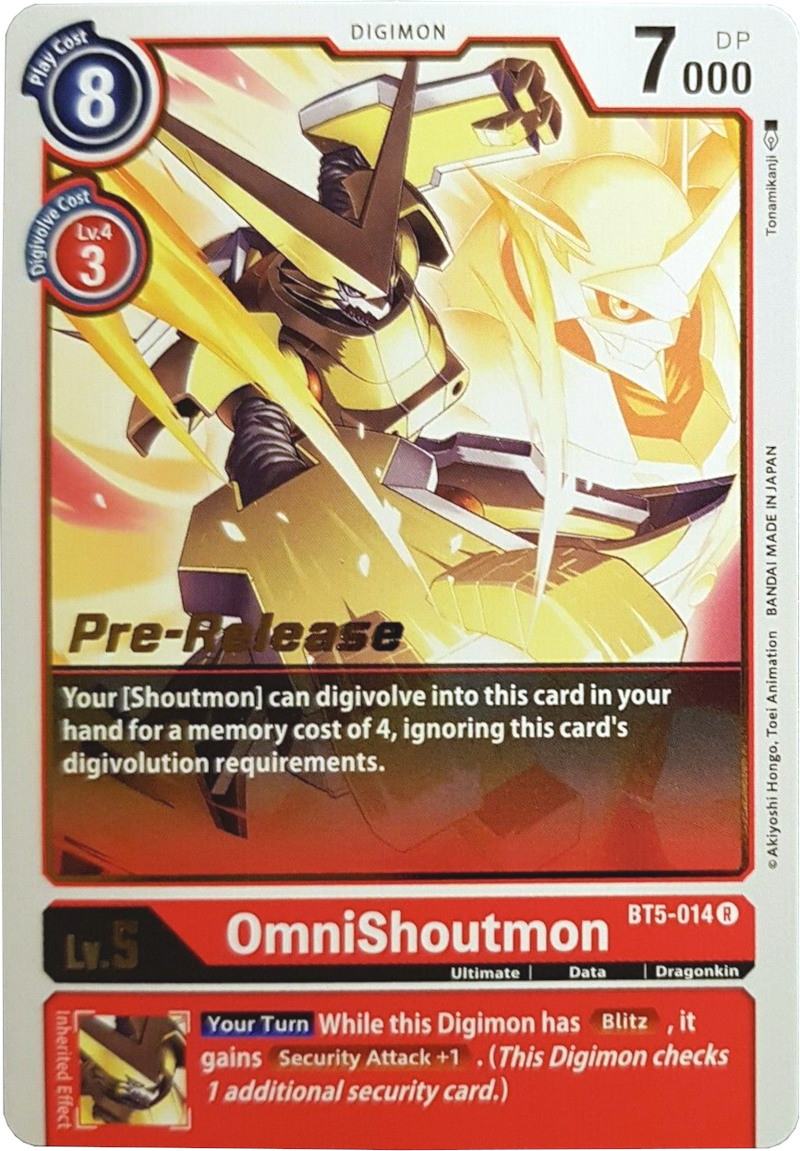 OmniShoutmon [BT5-014] [Battle of Omni Pre-Release Promos] - Destination Retro