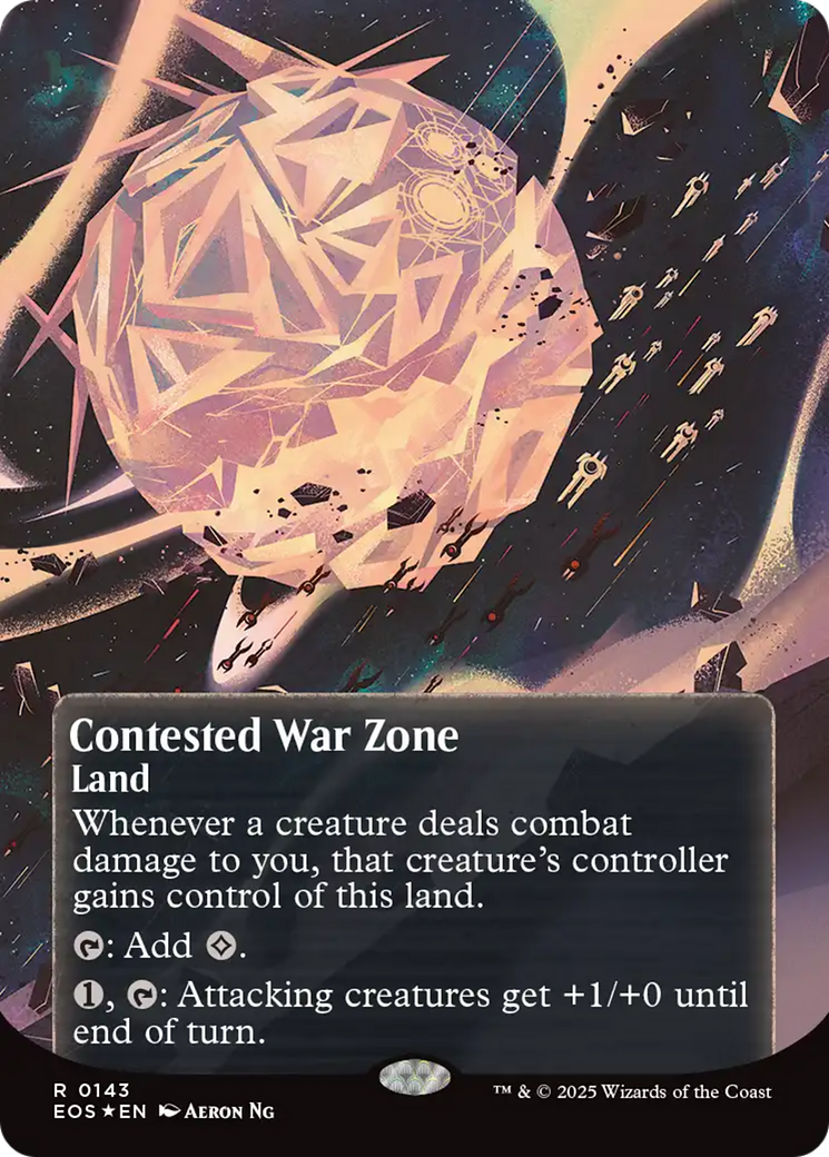 Contested War Zone (0143) (Borderless) (Galaxy Foil) [Edge of Eternities: Stellar Sights] - Destination Retro