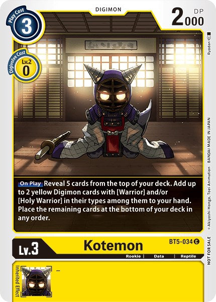 Kotemon [BT5-034] (Tamer Party Vol. 5) [Battle of Omni Promos] - Destination Retro