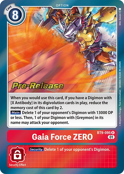 Gaia Force ZERO [BT9-095] [X Record Pre-Release Promos] - Destination Retro
