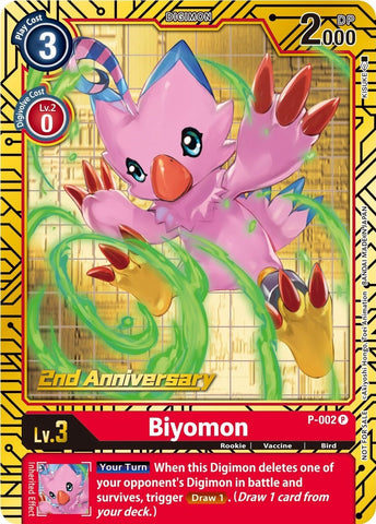 Biyomon [P-002] (2nd Anniversary Card Set) [Promotional Cards] - Destination Retro