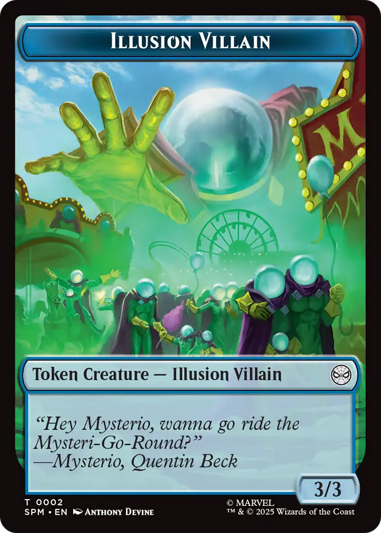 Spider // Illusion Villain Double-Sided Token [Marvel's Spider-Man Tokens] - Destination Retro