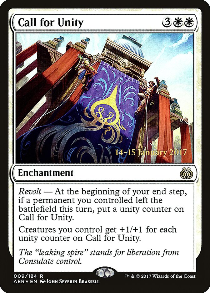 Call for Unity [Aether Revolt Prerelease Promos] - Destination Retro