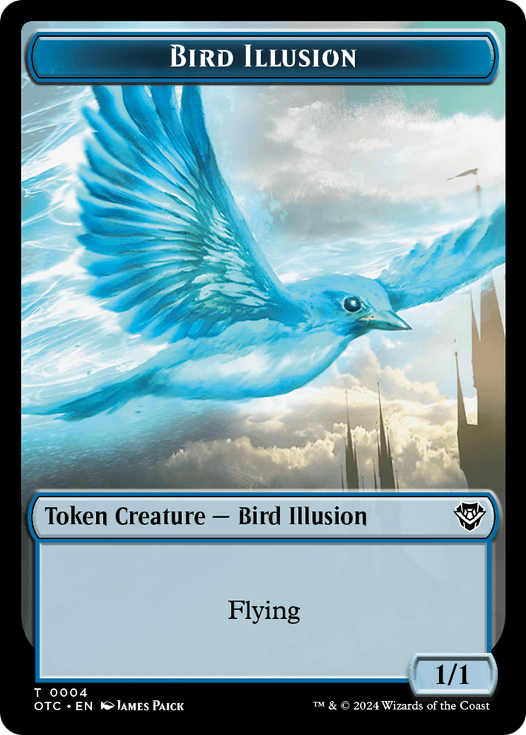 Dragon Elemental // Bird Illusion Double-Sided Token [Outlaws of Thunder Junction Commander Tokens] - Destination Retro