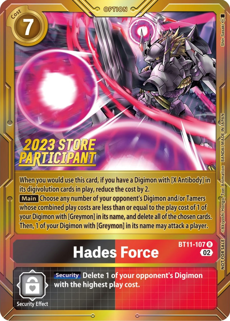 Hades Force [BT11-107] (2023 Store Participant) [Dimensional Phase Promos] - Destination Retro