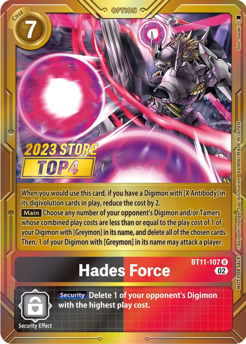 Hades Force [BT11-107] (2023 Store Top 4) [Dimensional Phase Promos] - Destination Retro
