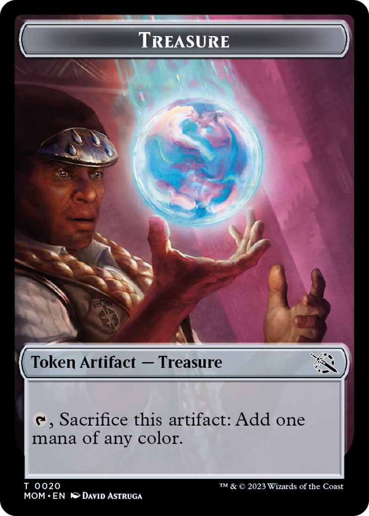 Treasure (20) // Knight Double-Sided Token [March of the Machine Tokens] - Destination Retro
