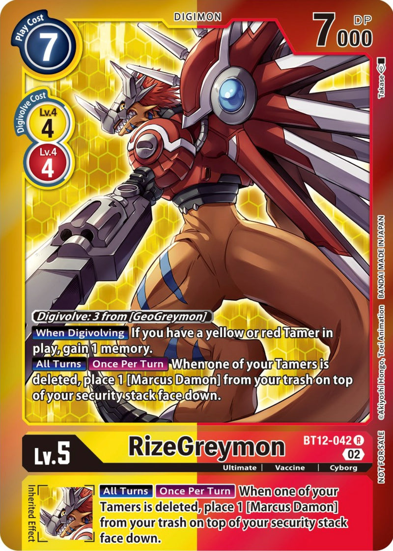 RizeGreymon [BT12-042] (Tamer Party -Special-) [Across Time Promos] - Destination Retro