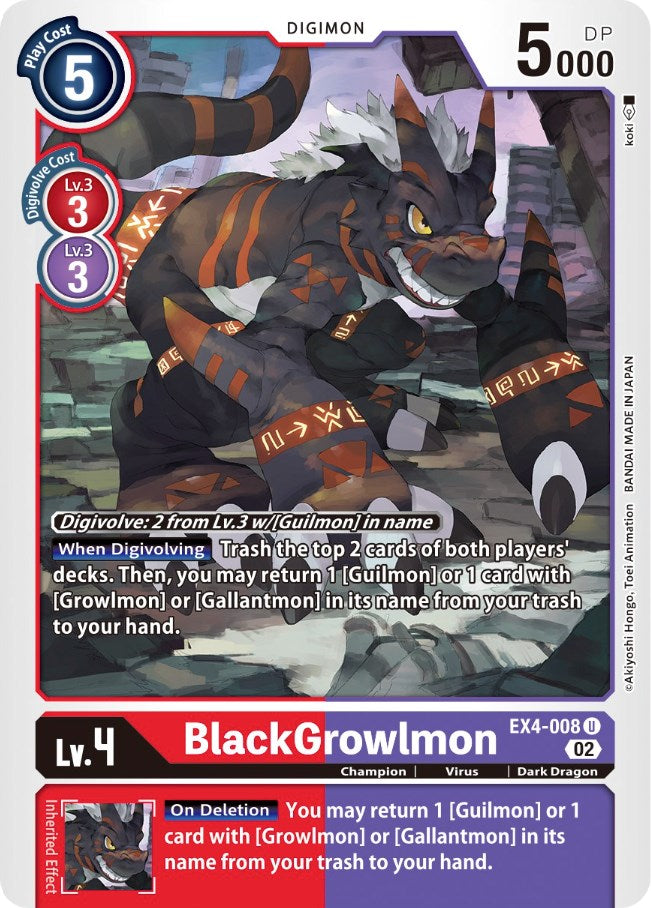 BlackGrowlmon [EX4-008] [Alternative Being Booster] - Destination Retro