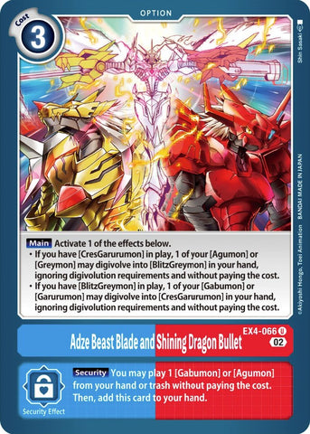 Adze Beast Blade and Shining Dragon Bullet [EX4-066] [Alternative Being Booster] - Destination Retro