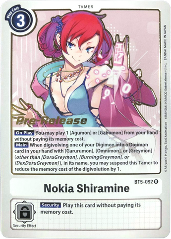 Nokia Shiramine [BT5-092] [Battle of Omni Pre-Release Promos] - Destination Retro