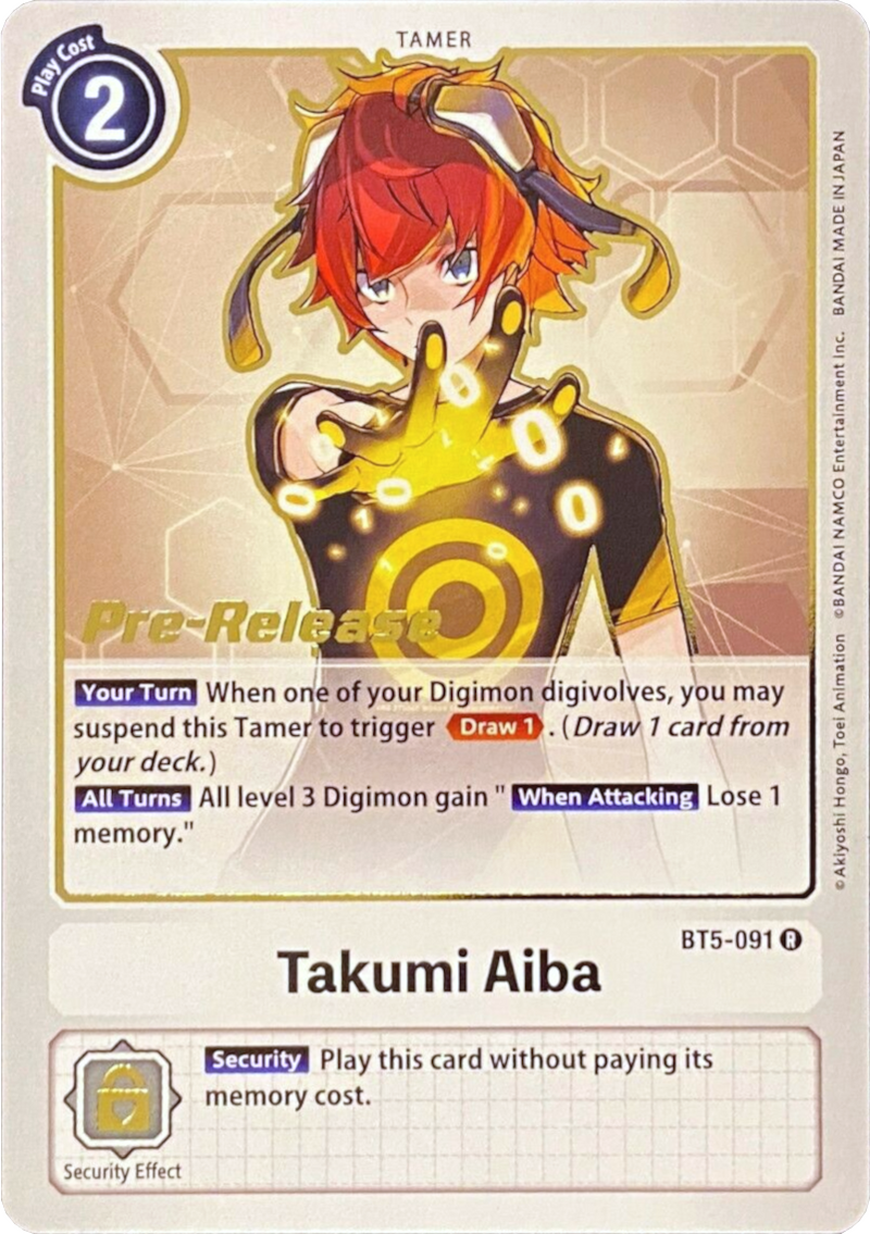 Takumi Aiba [BT5-091] [Battle of Omni Pre-Release Promos] - Destination Retro