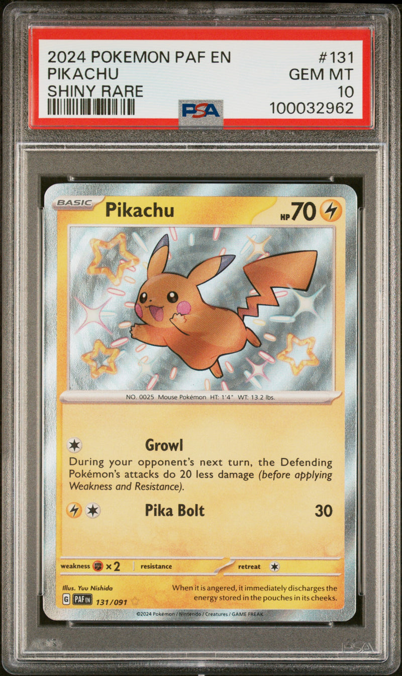 PSA - GEM MINT 10 - PIKACHU - SHINY RARE  - PALDEAN FATES - Destination Retro