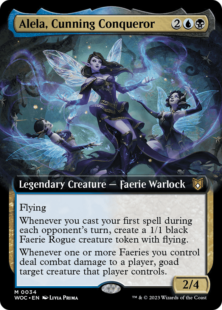Alela, Cunning Conqueror (Extended Art) [Wilds of Eldraine Commander] - Destination Retro