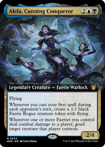 Alela, Cunning Conqueror (Extended Art) [Wilds of Eldraine Commander] - Destination Retro