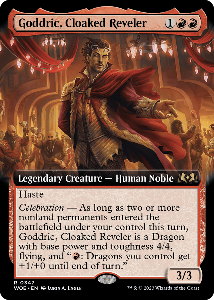 Goddric, Cloaked Reveler (Extended Art) [Wilds of Eldraine] - Destination Retro