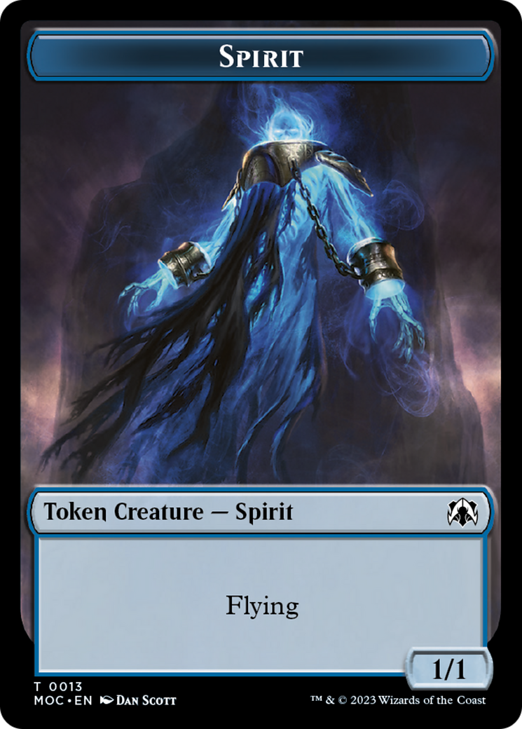 Spirit (9) // Spirit (13) Double-Sided Token [March of the Machine Commander Tokens] - Destination Retro