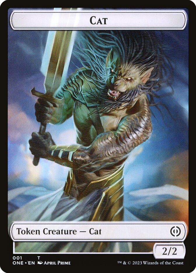 Phyrexian Mite (012) // Cat Double-Sided Token [Phyrexia: All Will Be One Tokens] - Destination Retro