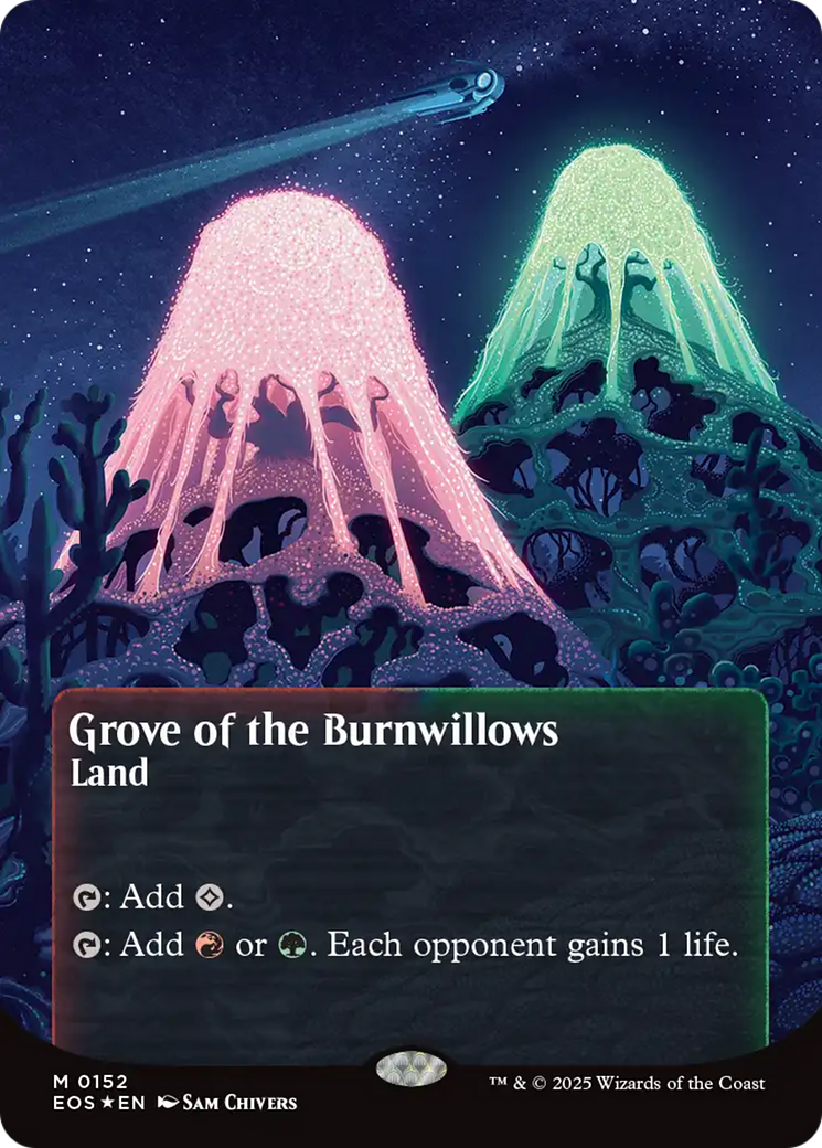 Grove of the Burnwillows (0152) (Borderless) (Galaxy Foil) [Edge of Eternities: Stellar Sights] - Destination Retro