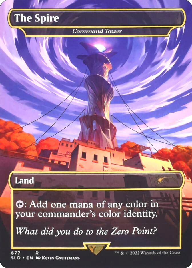 Command Tower - The Spire (Borderless) [Secret Lair Drop Promos] - Destination Retro