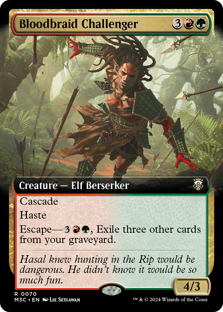 Bloodbraid Challenger (Extended Art) (Ripple Foil) [Modern Horizons 3 Commander] - Destination Retro