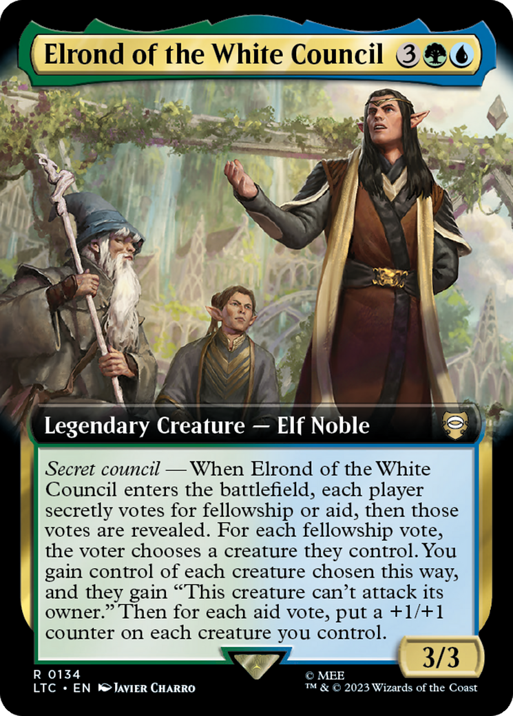 Elrond of the White Council (Extended Art) [The Lord of the Rings: Tales of Middle-Earth Commander] - Destination Retro