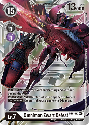 Omnimon Zwart Defeat [BT5-112] (Silver Alternate Art) [Alternative Being Booster] - Destination Retro