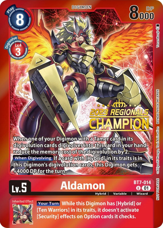 Aldamon [BT7-014] (2023 Regionals Champion) [Next Adventure Promos] - Destination Retro