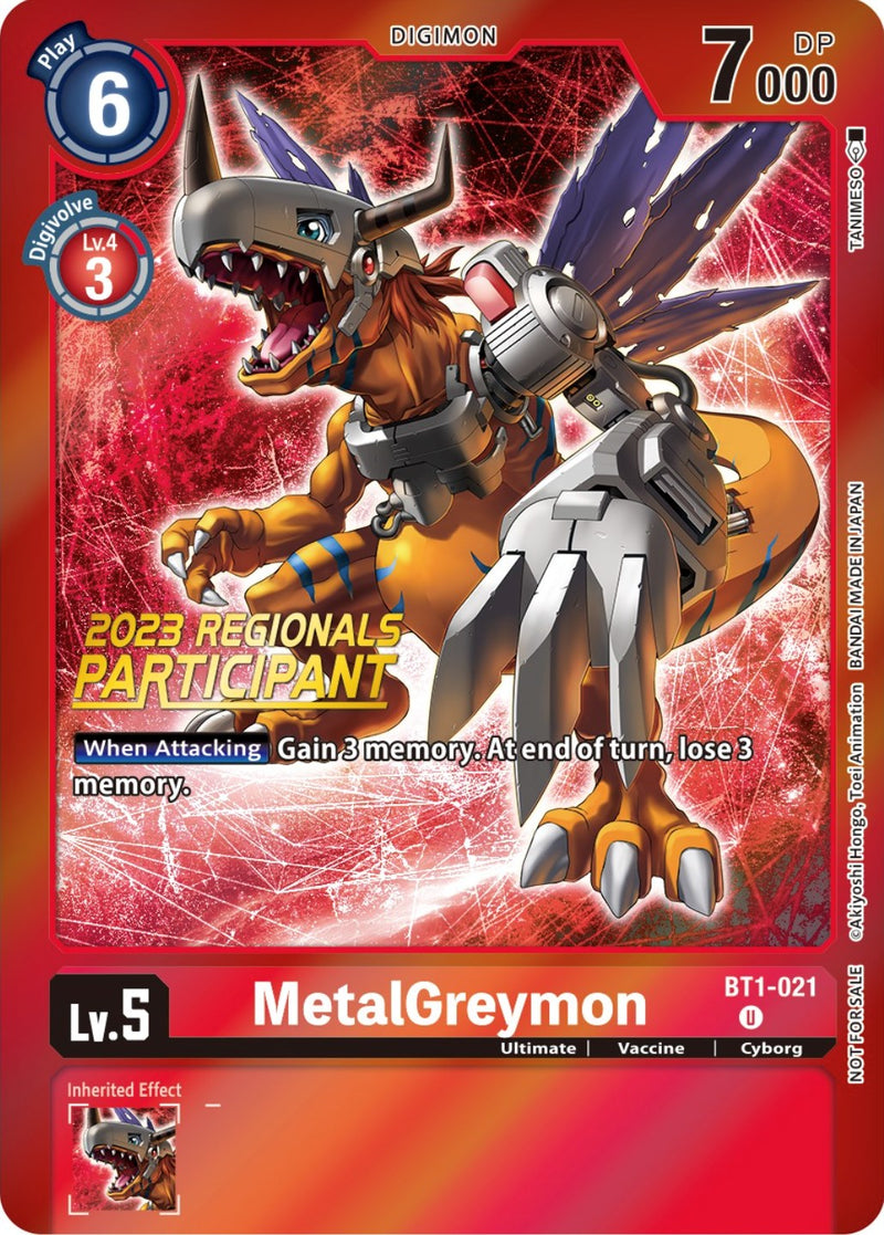 MetalGreymon [BT1-021] (2023 Regionals Participant) [Release Special Booster Promos] - Destination Retro