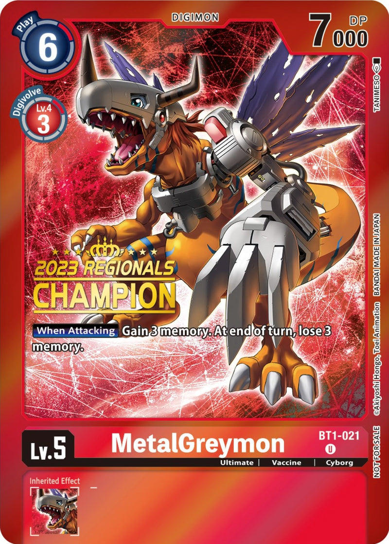 MetalGreymon [BT1-021] (2023 Regionals Champion) [Release Special Booster Promos] - Destination Retro
