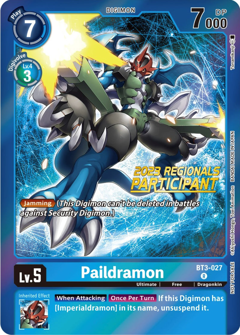 Paildramon [BT3-027] (2023 Regionals Participant) [Release Special Booster Promos] - Destination Retro