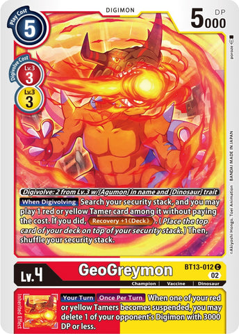 Geogreymon [BT13-012] [Versus Royal Knights Booster] - Destination Retro