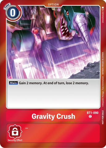 Gravity Crush [BT1-090] (Event Pack 5) [Release Special Booster Promos] - Destination Retro