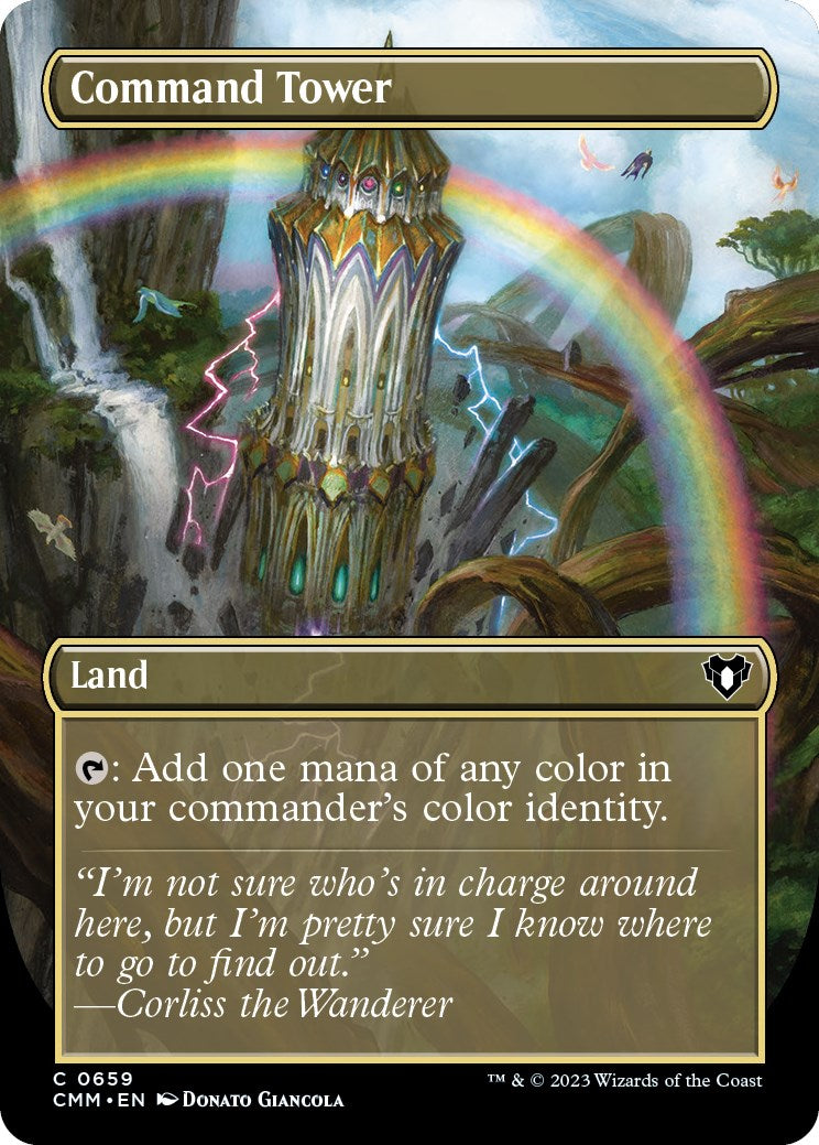 Command Tower (Borderless Alternate Art) [Commander Masters] - Destination Retro