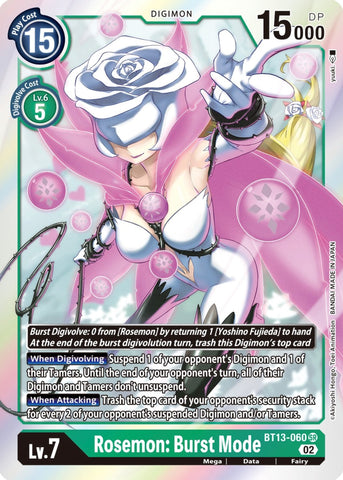 Rosemon: Burst Mode [BT13-060] [Versus Royal Knights Booster] - Destination Retro