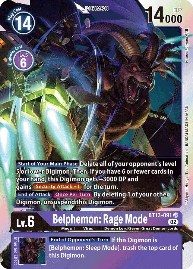 Belphemon: Rage Mode [BT13-091] [Versus Royal Knights Booster] - Destination Retro