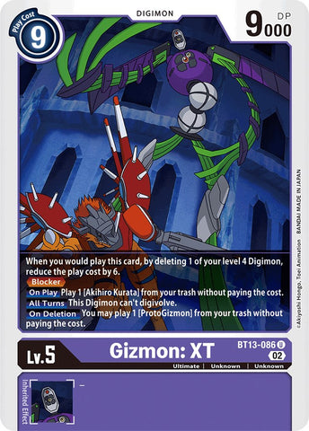 Gizmon: XT [BT13-086] [Versus Royal Knights Booster] - Destination Retro