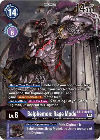 Belphemon: Rage Mode [BT13-091] (Alternate Art) [Versus Royal Knights Booster] - Destination Retro