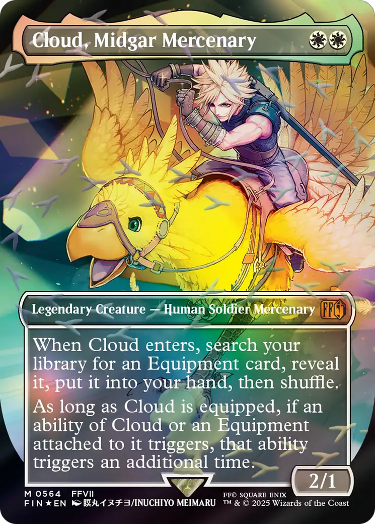 Cloud, Midgar Mercenary (Borderless) (Chocobo Track Foil) [FINAL FANTASY] - Destination Retro