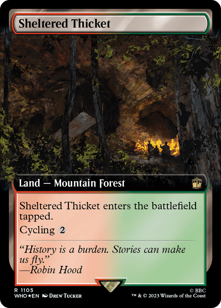 Sheltered Thicket (Extended Art) (Surge Foil) [Doctor Who] - Destination Retro