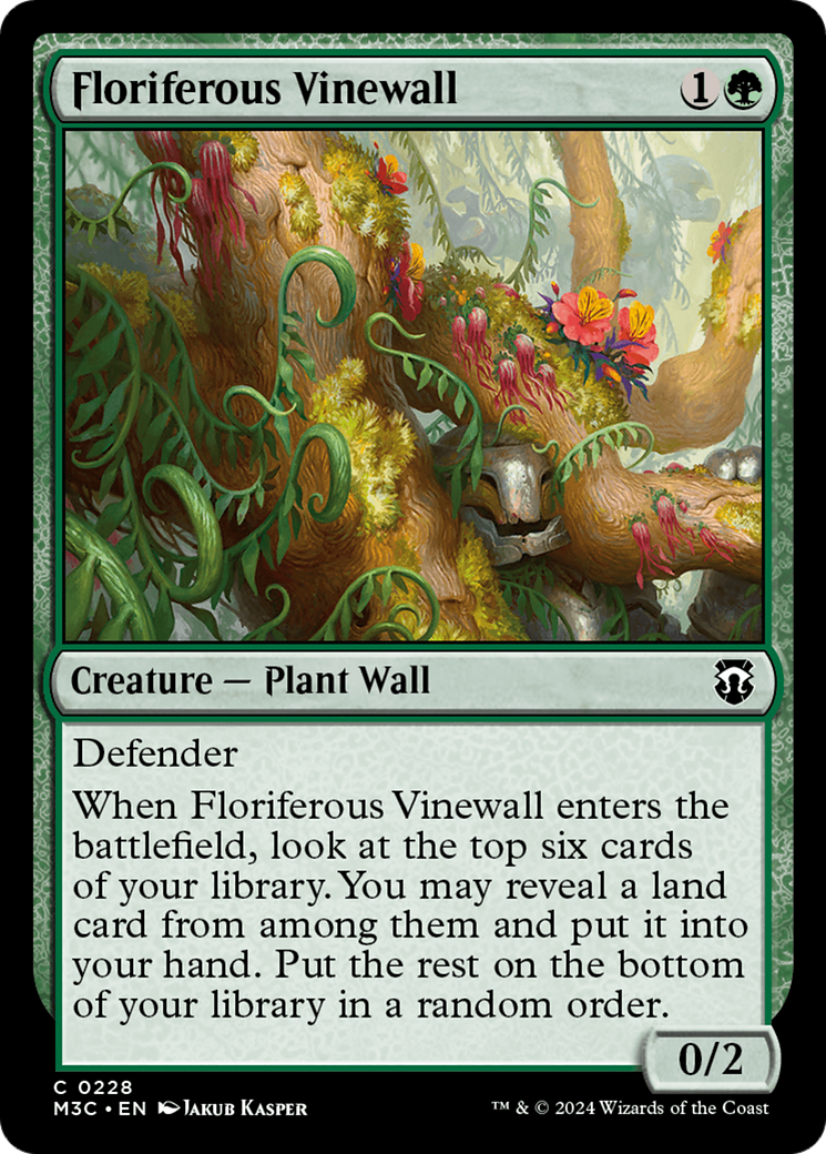 Floriferous Vinewall (Ripple Foil) [Modern Horizons 3 Commander] - Destination Retro