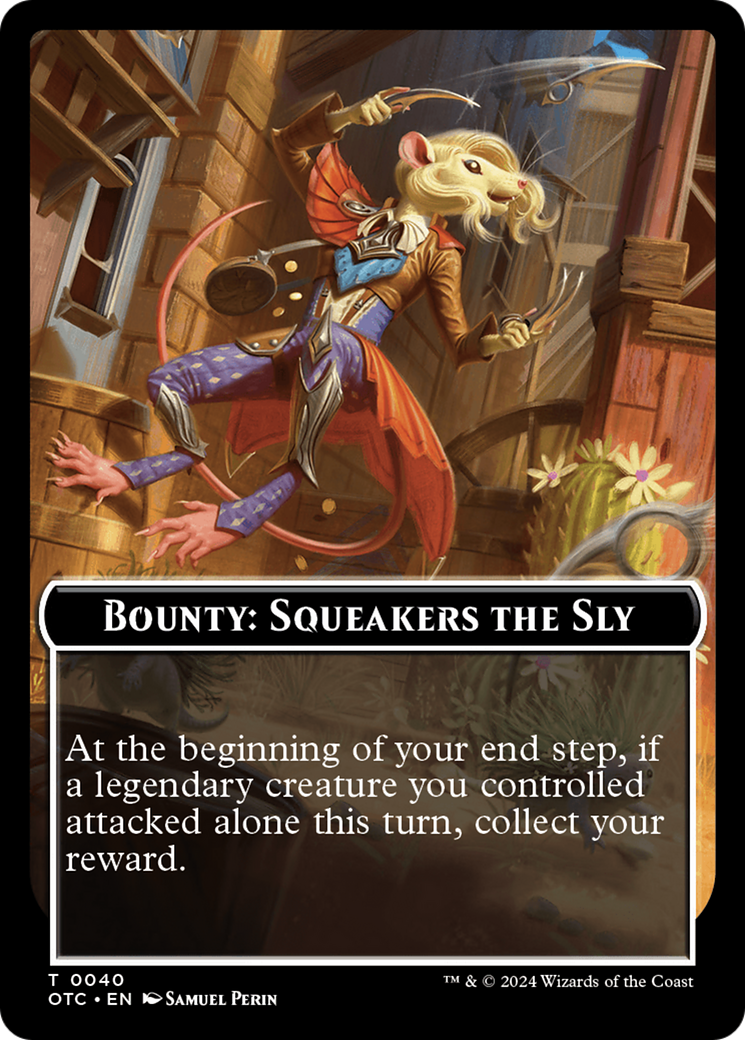 Bounty: Squeakers the Sly // Bounty Rules Double-Sided Token [Outlaws of Thunder Junction Commander Tokens] - Destination Retro