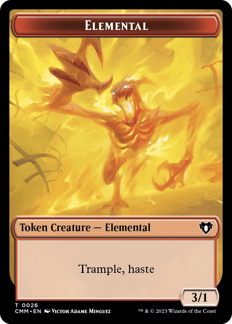 Elemental (0026) // Construct (0041) Double-Sided Token [Commander Masters Tokens] - Destination Retro
