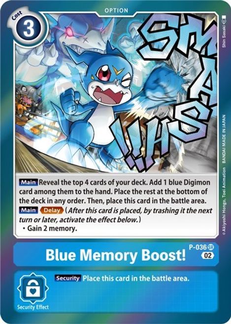 Blue Memory Boost! [P-036] (Resurgence Booster) [Promotional Cards] - Destination Retro