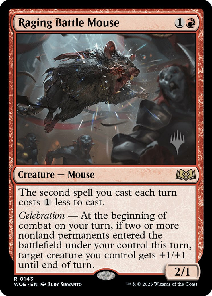 Raging Battle Mouse (Promo Pack) [Wilds of Eldraine Promos] - Destination Retro