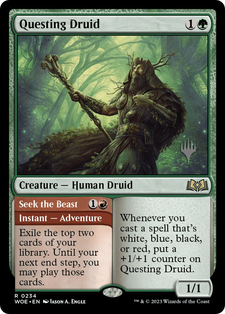 Questing Druid (Promo Pack) [Wilds of Eldraine Promos] - Destination Retro