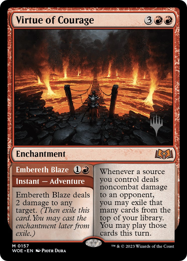 Virtue of Courage //Embereth Blaze (Promo Pack) [Wilds of Eldraine Promos] - Destination Retro
