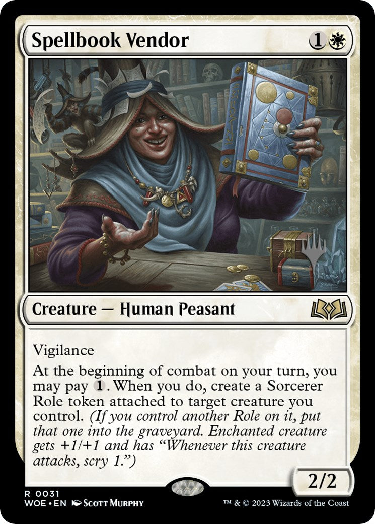 Spellbook Vendor (Promo Pack) [Wilds of Eldraine Promos] - Destination Retro